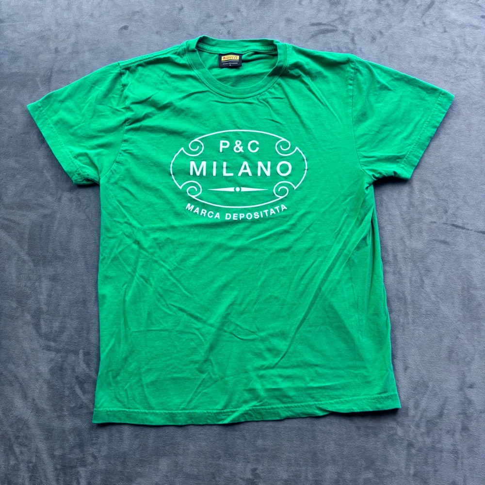 Pirelli Heritage Collection P&C Milano Graphic T-Shirt Green Mens Medium